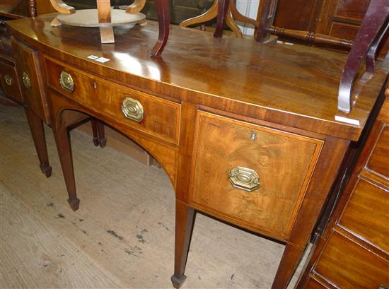 George III satinwood bonded mahogany bow sideboard(-)